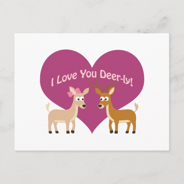 I Love You Deer-ly! Postcard (Front)