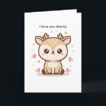 I Love You Deerly Cute Puchi Dōshi Deer Christma Card<br><div class="desc">This charming Puchi Dōshi deer brings a tender and heartwarming message for the festive season.
With soft colours,  gentle details and a sweet expression,  it is the perfect card for someone you love dearly.
Ideal for partners,  family or close friends who deserve an affectionate Christmas greeting.</div>
