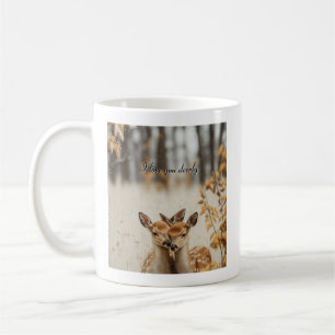 I Love You Deerly Twin Fawns Coffee Mug