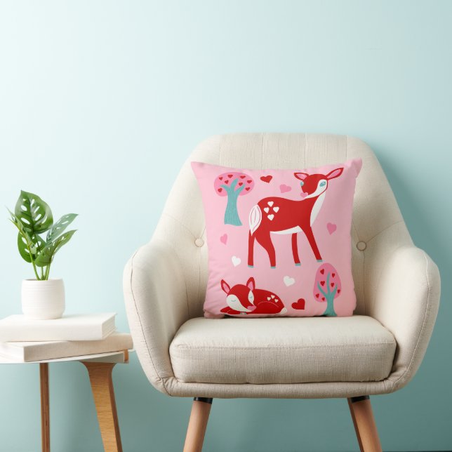 I Love You Deerly Valentines Day Deer  Cushion (Chair)