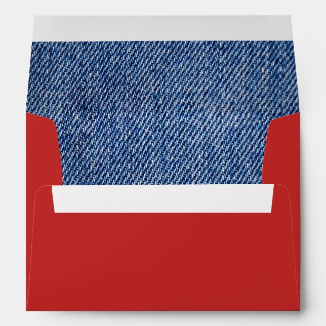 I Love You. Denim Pattern Valentine's Day  Envelopes (Back (Bottom))