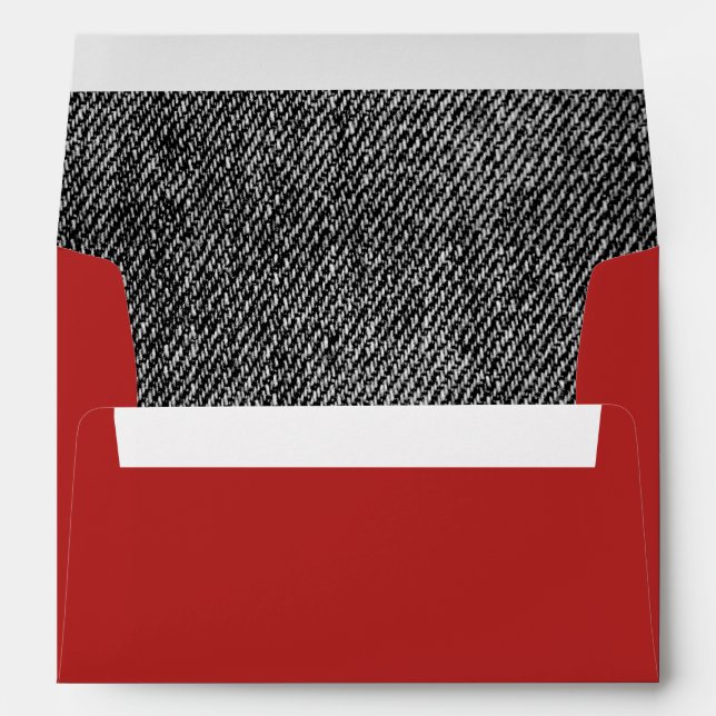 I Love You. Denim Pattern Valentine's Day Red Envelopes (Back (Bottom))