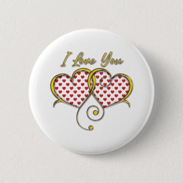 I love You Design 6 Cm Round Badge (Front)