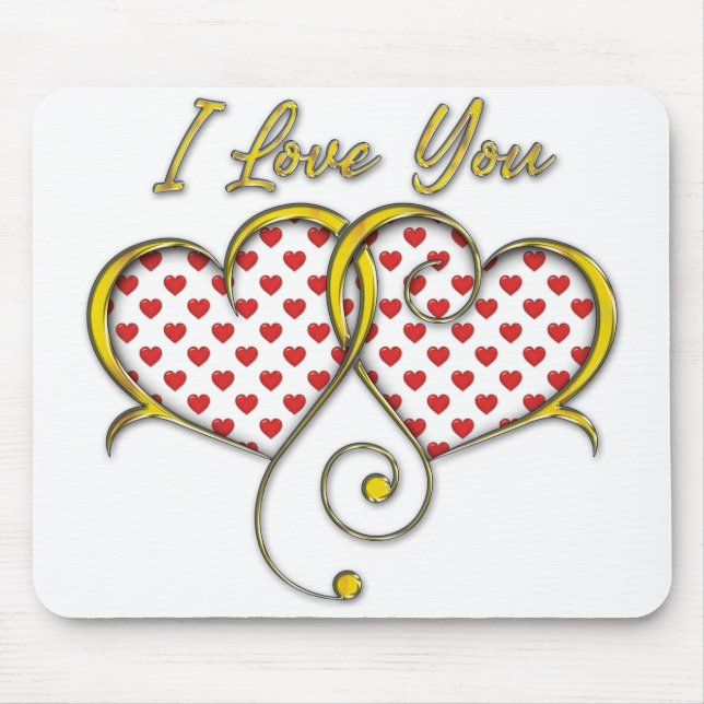 I love You Design Mouse Mat (Front)