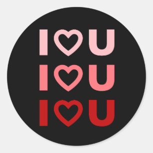 I Love You Designs Classic Round Sticker