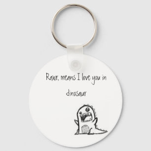 I love you dinosaur key ring
