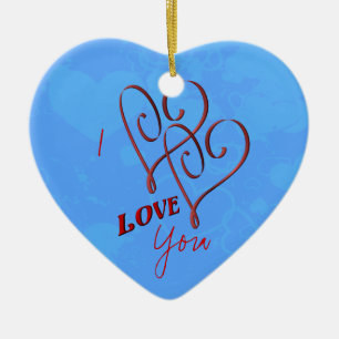 I Love You Double Hearts Ornament