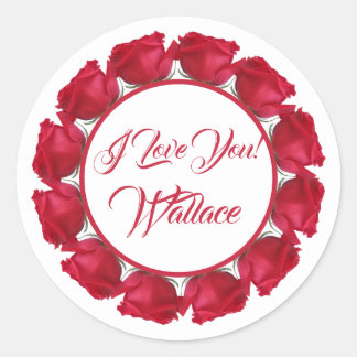 I Love You Dozen Red Roses Classic Round Sticker