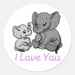 I love you- elephant sticker