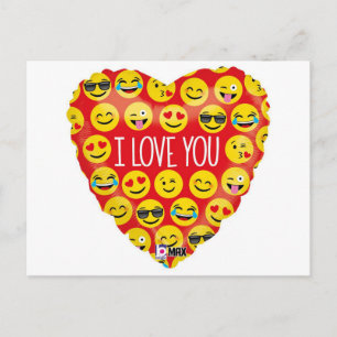 I love you emoji heart postcard
