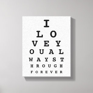 I Love You Eye Chart Canvas