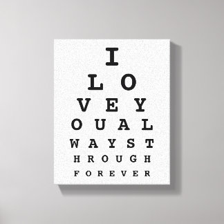 I Love You Eye Chart Canvas