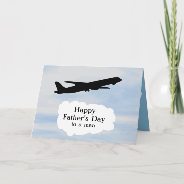 I Love You Fathers Day Pilot Jet Aeroplane Flying  Card (Front)