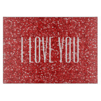 I Love You Faux Glitter or Your Own Text