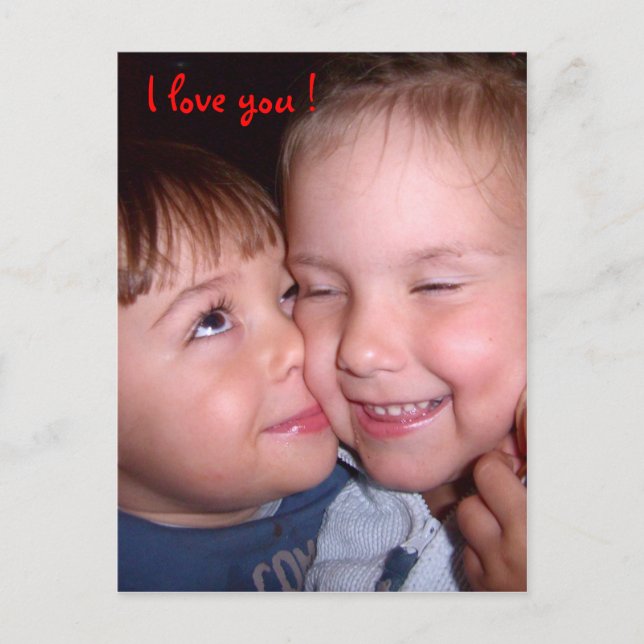 I love you ! First love Postcard (Front)