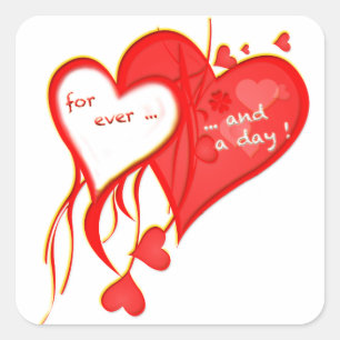 I LOVE YOU FOR EVER AND A DAY HEART SQUARE STICKER