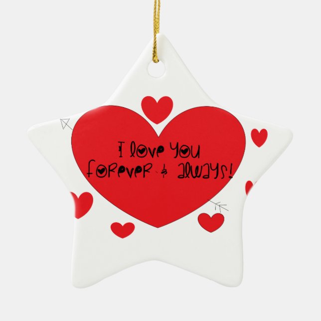 I love you forever and always ceramic tree decoration (Front)
