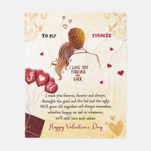 I Love You Forever And Ever  Happy Valentine's Day Fleece Blanket