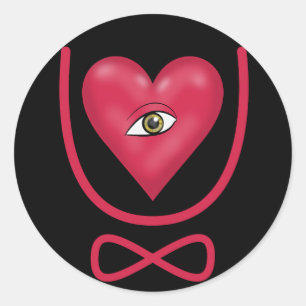 I love you forever Eye heart U eternity Classic Round Sticker
