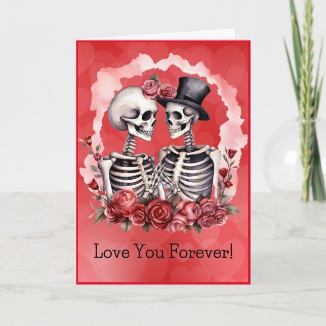 I Love You Forever Skeletons Card (Front)
