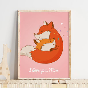 I love You Fox Wall Print Fox Wall Print