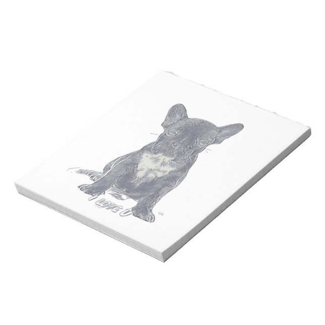 I Love YOU - French Bulldog  Notepad (Rotated)