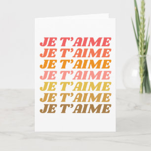 I Love You French Love Saying Retro Typography Card