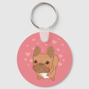 I Love You Frenchie Key Ring