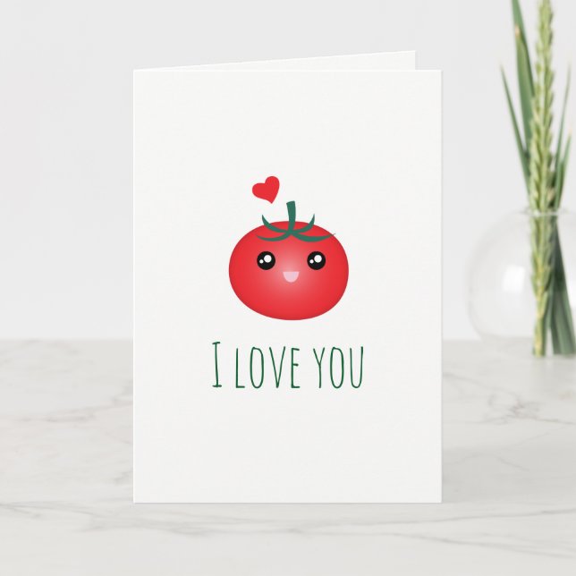 I Love You From My Head Tomatoes Valentine's Day Holiday Card (Front)