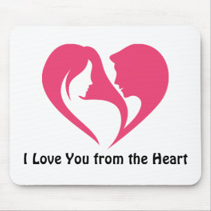 I Love You from the Heart Mouse Mat