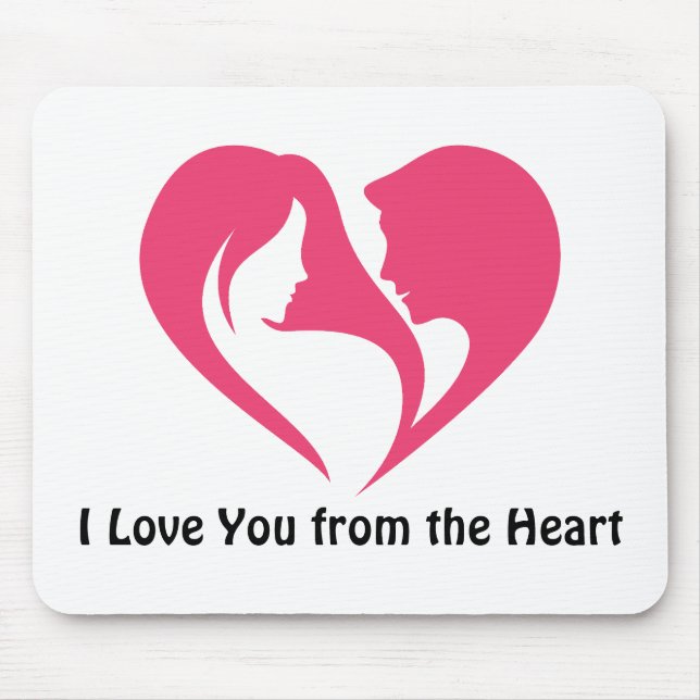 I Love You from the Heart Mouse Mat (Front)