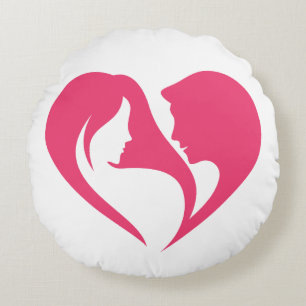 I Love You from the Heart. Round Cushion