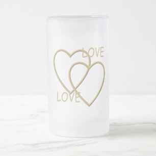 I Love you Frosted Glass Beer Mug