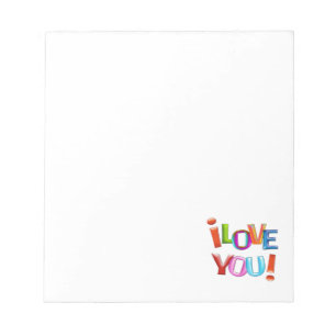 i LOVE YOU ! fun colourful 3d-like Letterhead Notepad