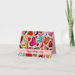 I LOVE YOU FUNKY-HEART PATTERN DESIGN CARD