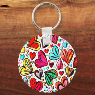 I LOVE YOU FUNKY-HEART PATTERN VALENTINE'S KEY RING