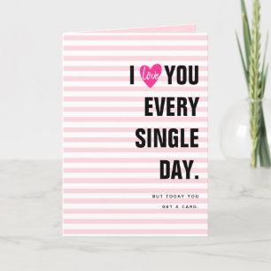 I Love You Funny Quote For Husband Valentine's Day Holiday Card