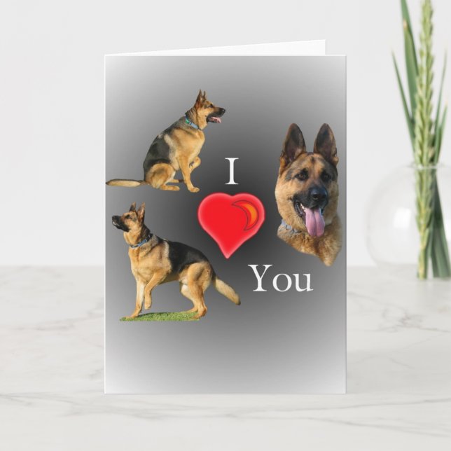 I Love You German Shepherd Card (Front)