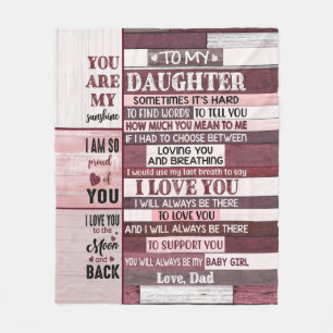 I Love you- Gift for Daughter Fleece Blanket