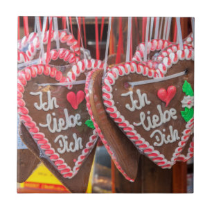 I Love You Gingerbread Hearts At The Holiday Tile
