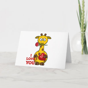 i love you giraffe holiday card