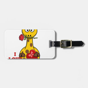 i love you giraffe luggage tag