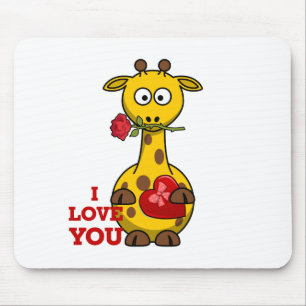 i love you giraffe mouse mat