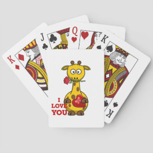 i love you giraffe playing cards
