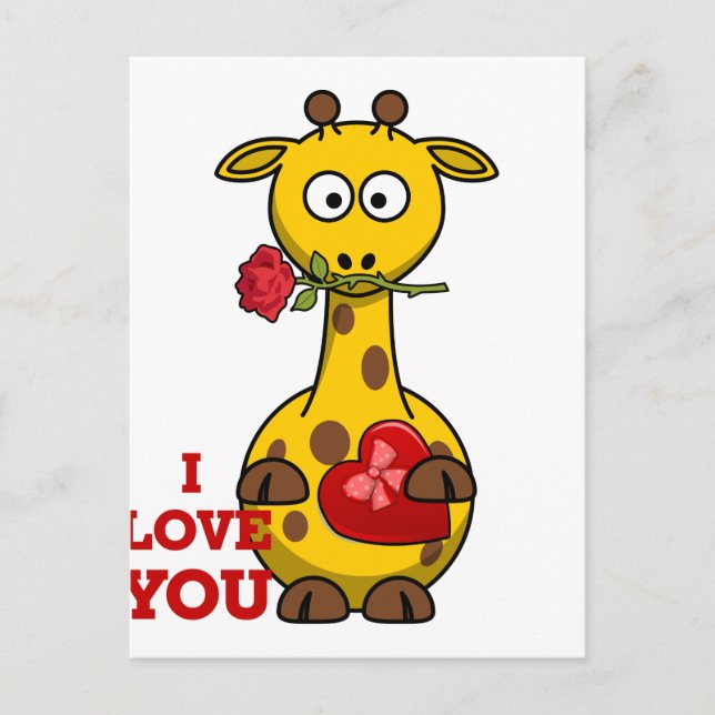 i love you giraffe postcard (Front)