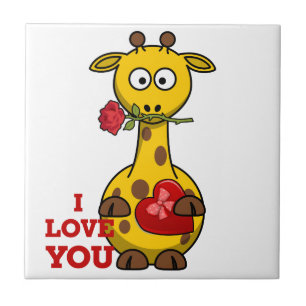 i love you giraffe tile