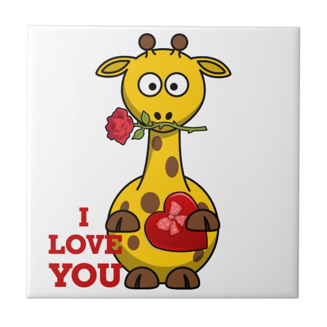 i love you giraffe tile (Front)