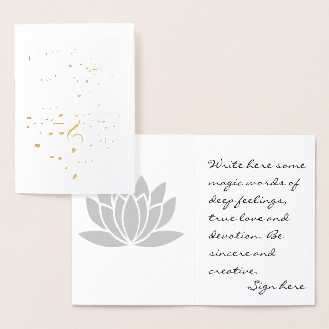 I Love You Golden Heart one-of-a-kind funny Foil Card (Display)