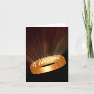 "I love you" Golden Ring Holiday Card