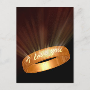 "I love you" Golden Ring Postcard